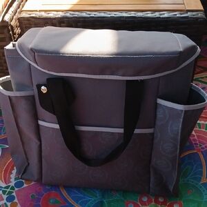 Gray Multi-Pocket Organizer Tote Bag by Cadillac Insulated Bag